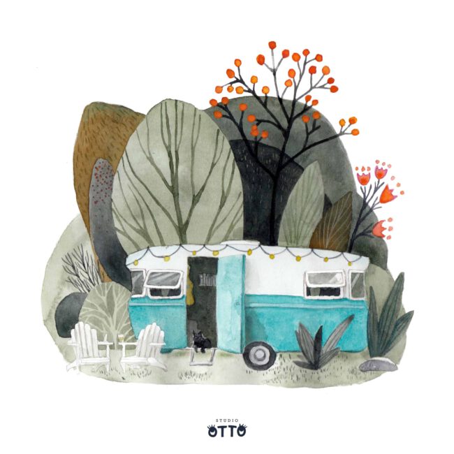Illustration Happy Camping