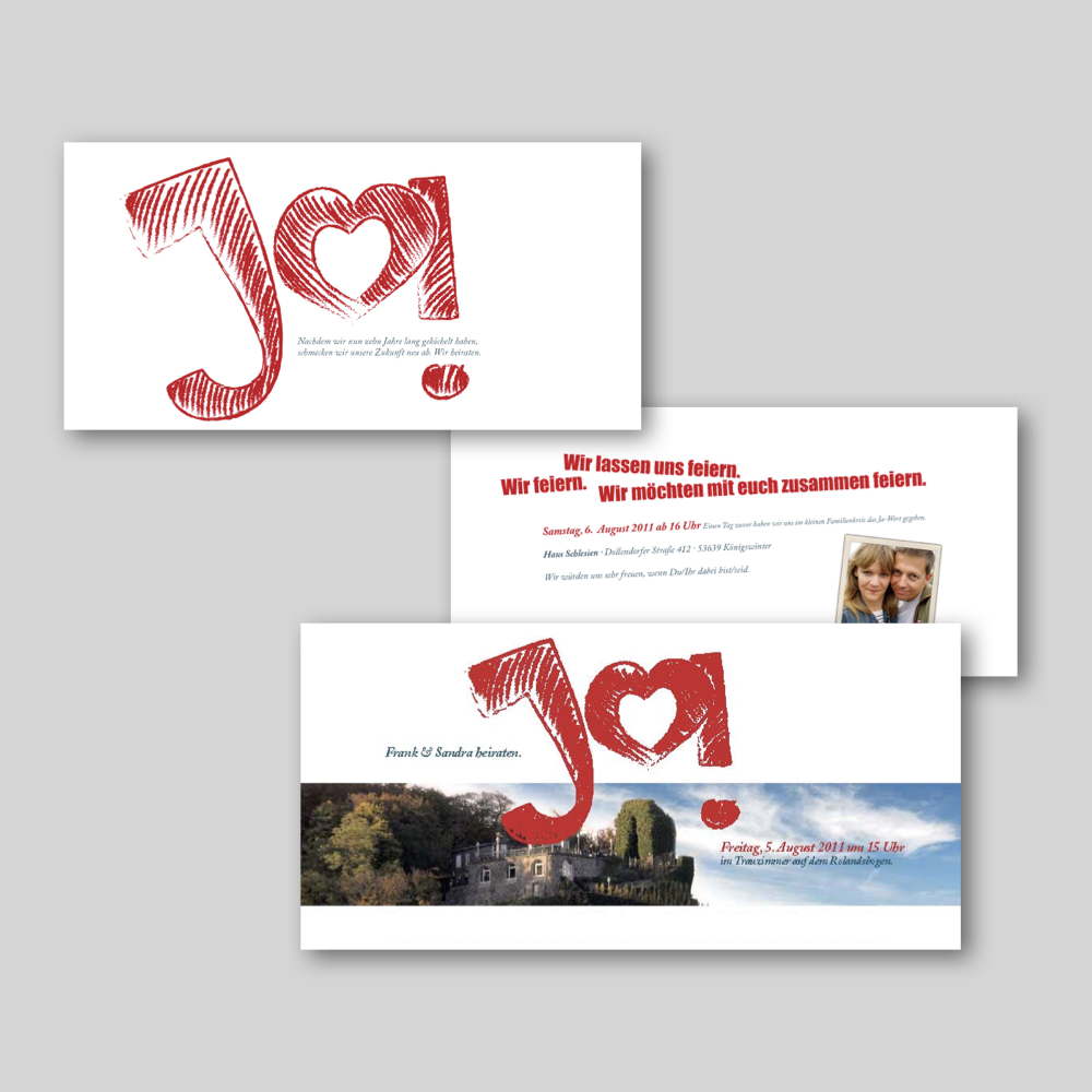 Eine Hochzeitseinladung.