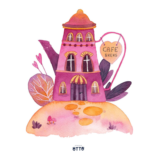 Tiny House Challenge Beitag: Ein Küchenutensiel als Mini-Haus. Hier eine Kaffeekanne.