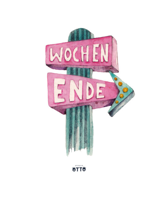 Weekend is loading …
.
.
.
 #urbanwatercolor #vintagesigns #vintageart #vintagestyle #vintagedecor #watercolorillustration #weekend #hochdiehändewochenende