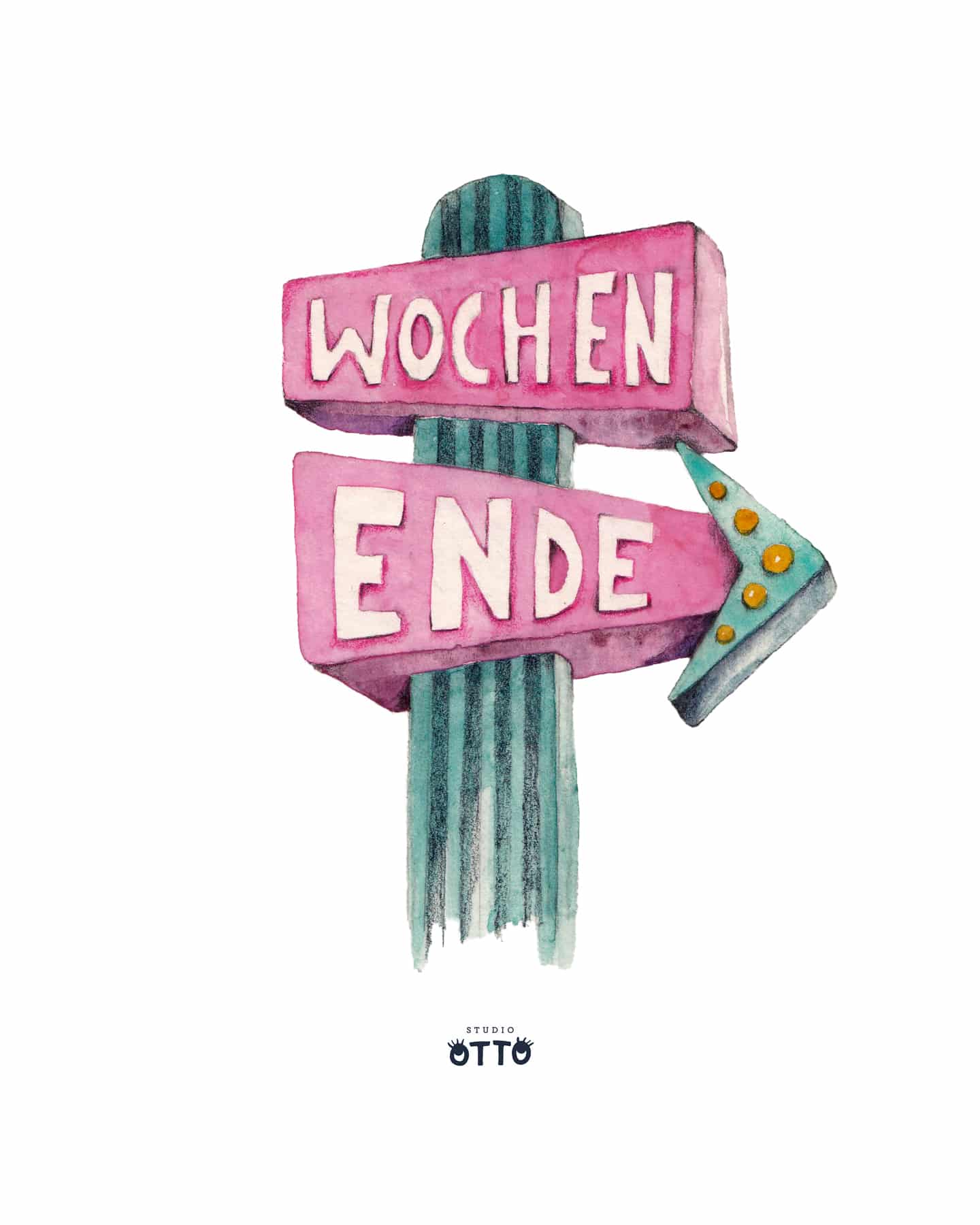 Weekend is loading …
.
.
.
 #urbanwatercolor #vintagesigns #vintageart #vintagestyle #vintagedecor #watercolorillustration #weekend #hochdiehändewochenende