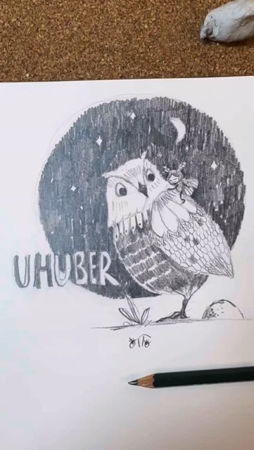 Müde Mottenmädchen nehmen den UHUber. #uber #workinprogress #bleistiftzeichnung✏️ #pencilsketches #illustration #nightflight #livesketching