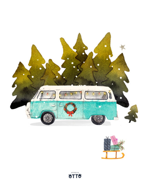 Ich bin schon voll im Hallelujah-Modus, und dazu zählt, dass auch dieses Jahr wieder ein neues Weihnachtsauto in mein Weihnachtskartenangebot aufgenommen wurde. 🚙 Nach Porsche und Trabi nun ein Camper, auch wieder in verschiedenen Farben als Set. Bestellbar mit oder ohne Umschläge über meinen Shop. Ich hoffe, er gefällt euch und kommt auch ohne Schneeketten unfallfrei und rechtzeitig bei allen an. 
.
I'm already in full Hallelujah mode, and that includes adding a new Christmas car to my Christmas card range again this year. 🚙 After Porsche and Trabi, now there's a camper van, also available in a set of different colours. You can order it with or without envelopes from my shop. I hope you like it and that it arrives safely and on time for everyone, even without snow chains. 
.
.
.
#weihnachtskarte #campervan #camperlife #campercommunity #camperlifestyle #campervanlife #wintercamping #bulli #vwbulli #vwbully #vwbulliliebe